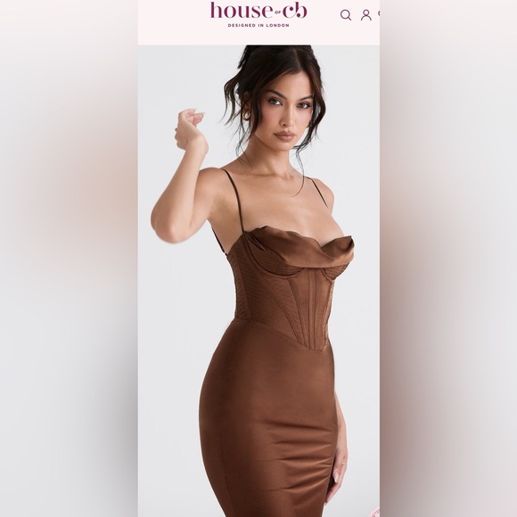 CHARMAINE sz XS
Chocolate Corset Maxi Dress NWT - Picture 4 of 10
